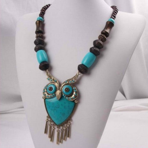 Collier Turquoise Owl Necklace