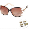 Pearl Oval Sunglasses Women with Logo