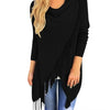 Fashion Tops Tassel Irregular Tee Shirt