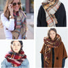 Winter Acrylic Cashmere Tartan Plaid Scarf