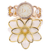 Lady Luxury White Flower Pearl Quartz Bracelet Watch