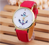 Ladies Vintage Flower Watch Anchor Leather