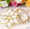 Lady Luxury White Flower Pearl Quartz Bracelet Watch