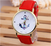 Ladies Vintage Flower Watch Anchor Leather