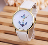 Ladies Vintage Flower Watch Anchor Leather